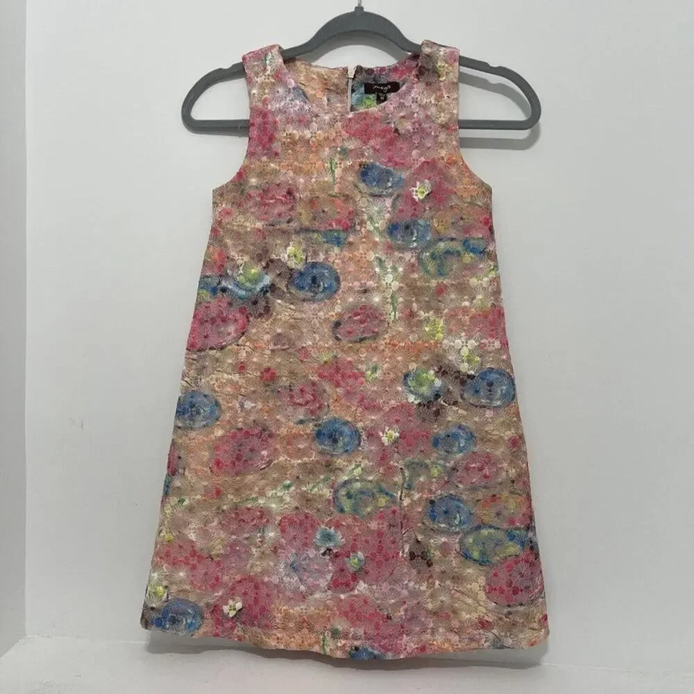 Imoga Girls Pink Multi Kylie A-Line Embroidered Dress Size 10 NWOT